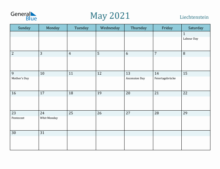 May 2021 Calendar with Holidays