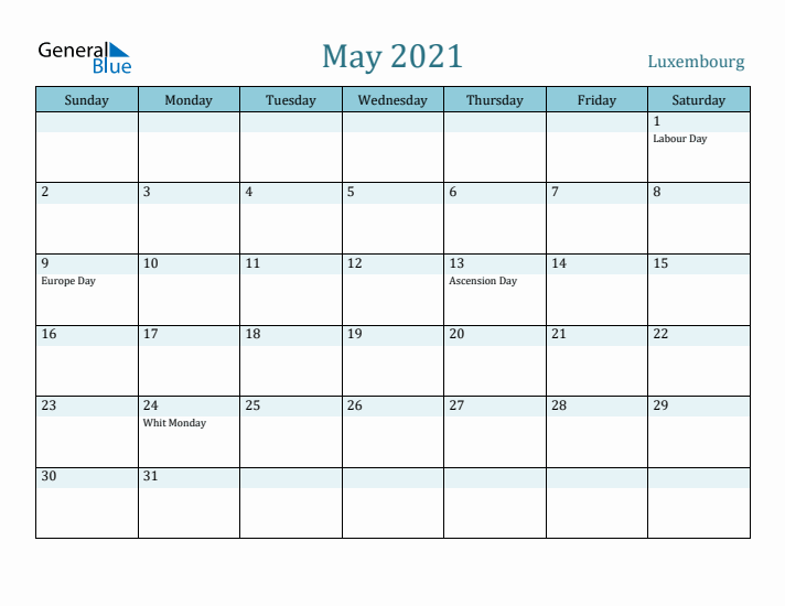 May 2021 Calendar with Holidays