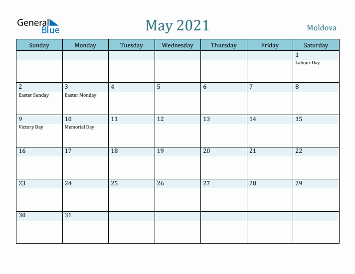 May 2021 Calendar with Holidays