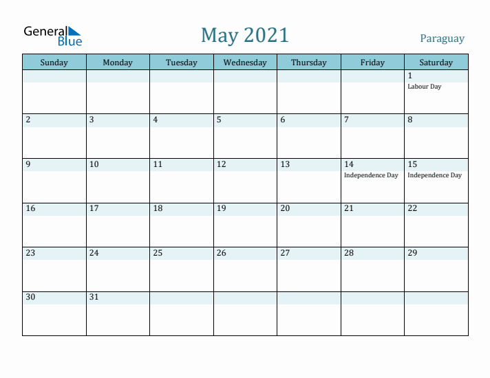 May 2021 Calendar with Holidays