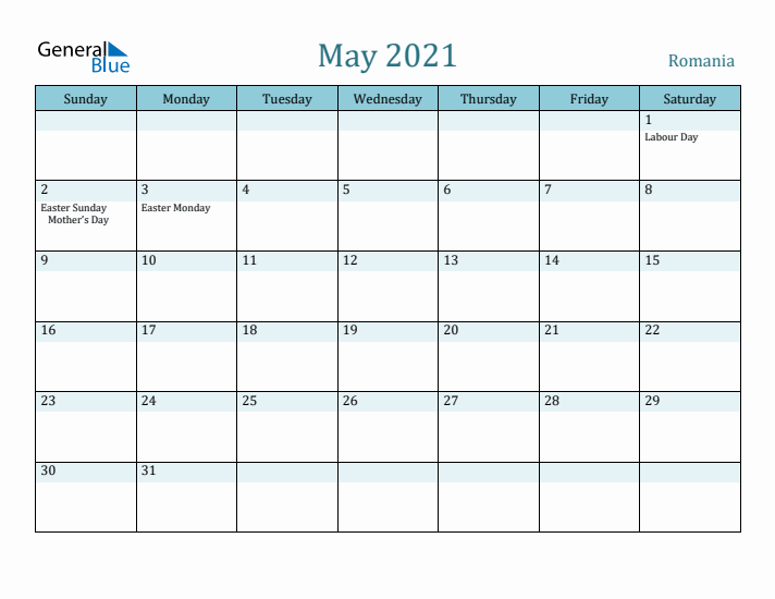 May 2021 Calendar with Holidays