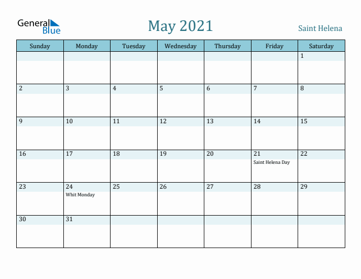 May 2021 Calendar with Holidays