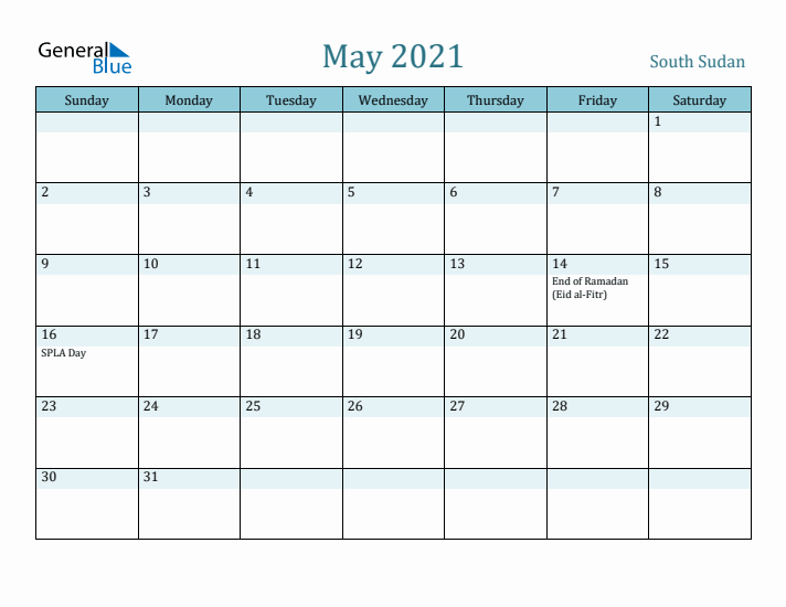 May 2021 Calendar with Holidays