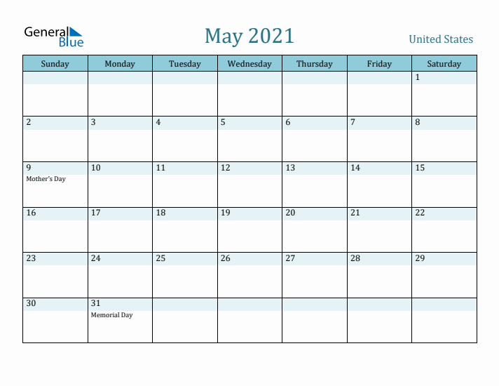 May 2021 Calendar with Holidays