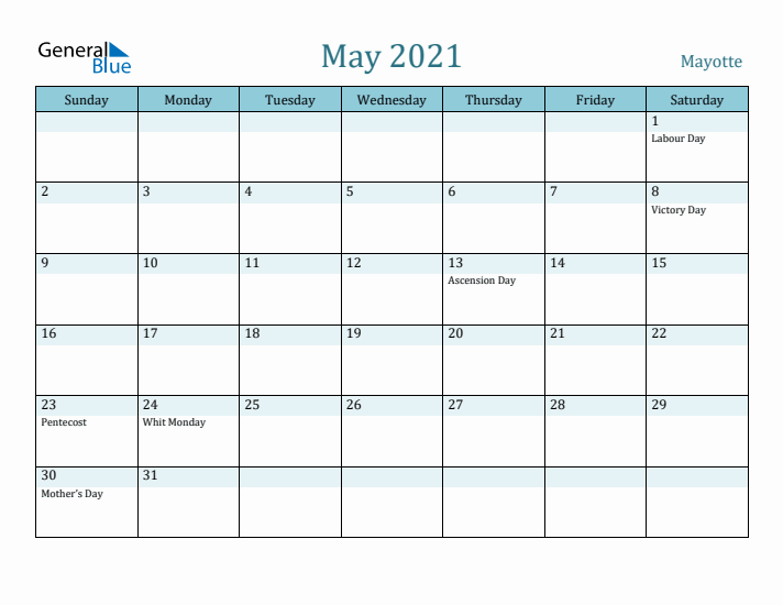 May 2021 Calendar with Holidays