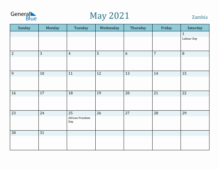 May 2021 Calendar with Holidays