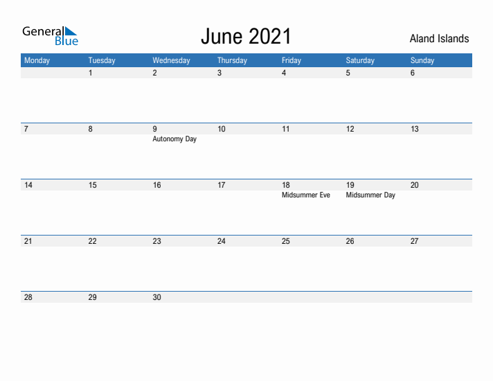 Fillable June 2021 Calendar