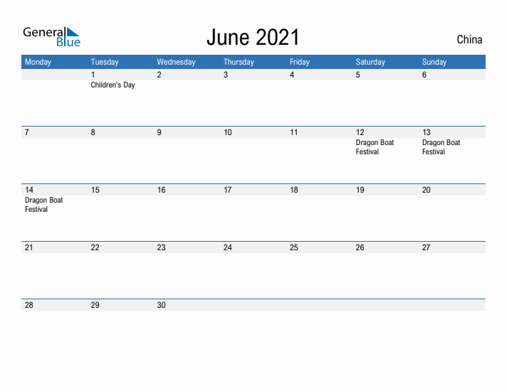 Fillable June 2021 Calendar