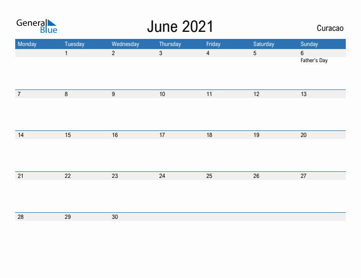 Fillable June 2021 Calendar