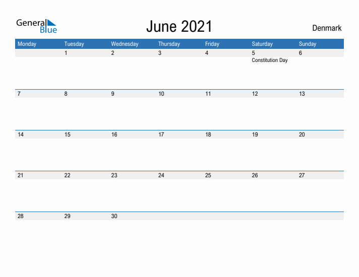 Fillable June 2021 Calendar