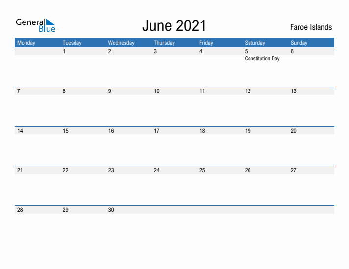 Fillable June 2021 Calendar