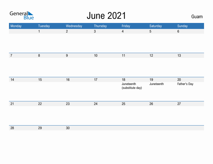 Fillable June 2021 Calendar