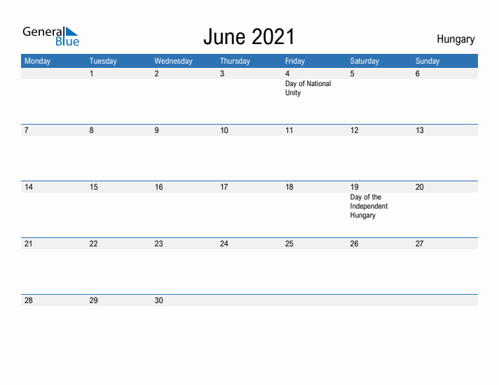 Fillable June 2021 Calendar