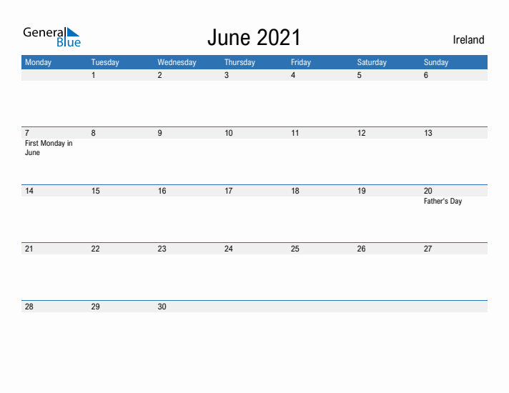 Fillable June 2021 Calendar