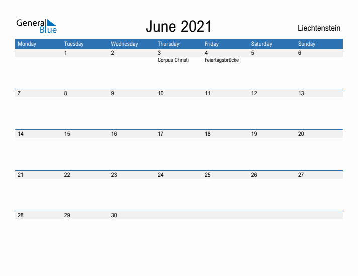 Fillable June 2021 Calendar