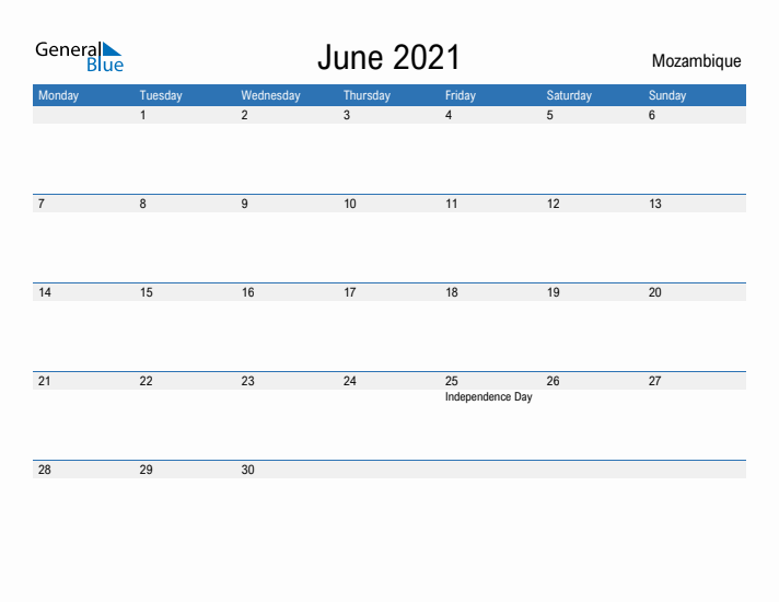 Fillable June 2021 Calendar