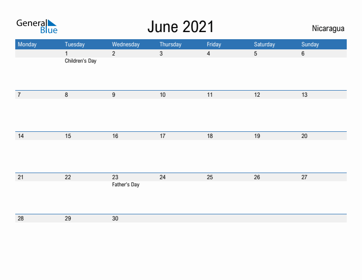 Fillable June 2021 Calendar