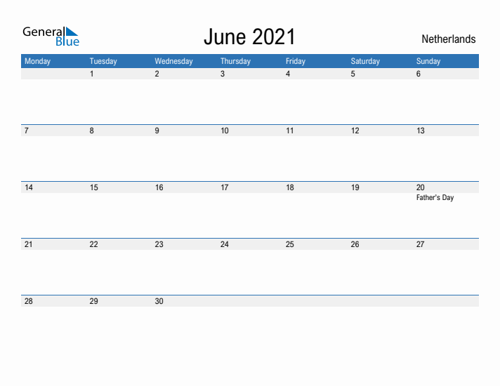 Fillable June 2021 Calendar