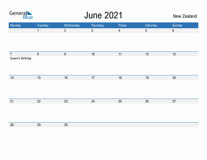 Fillable June 2021 Calendar