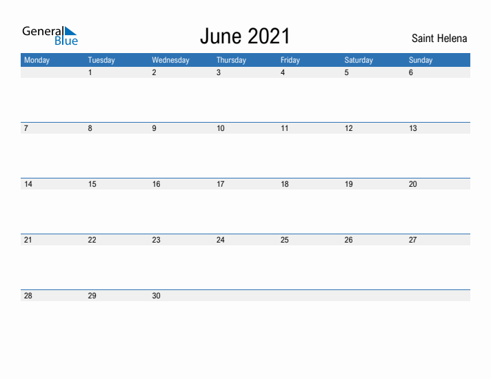 Fillable June 2021 Calendar