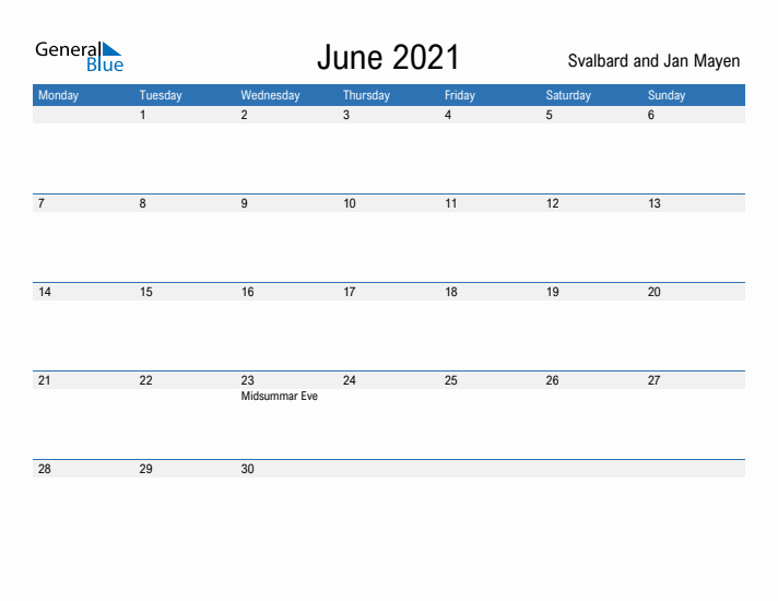 Fillable June 2021 Calendar