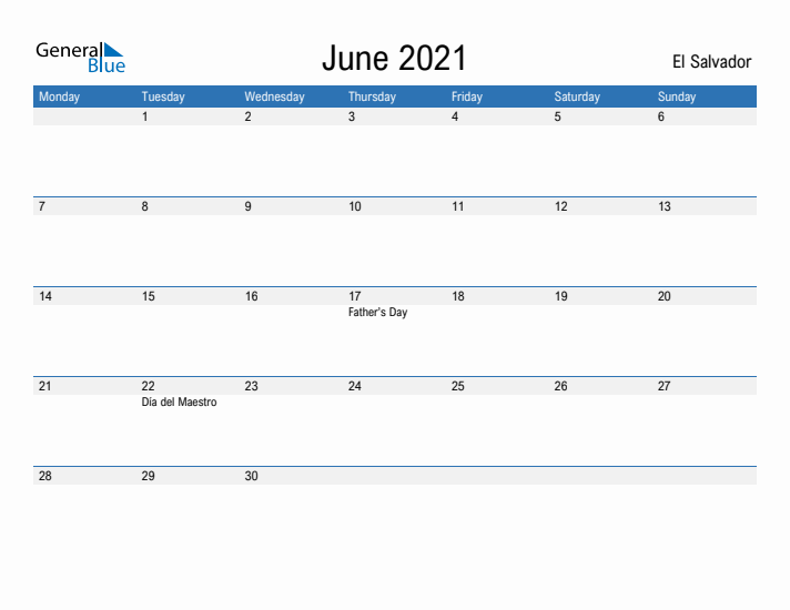 Fillable June 2021 Calendar