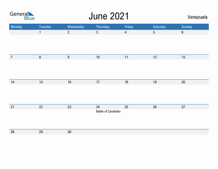 Fillable June 2021 Calendar