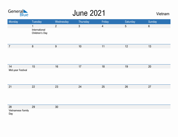 Fillable June 2021 Calendar