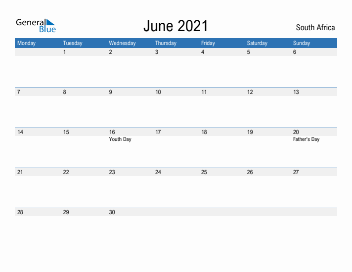 Fillable June 2021 Calendar