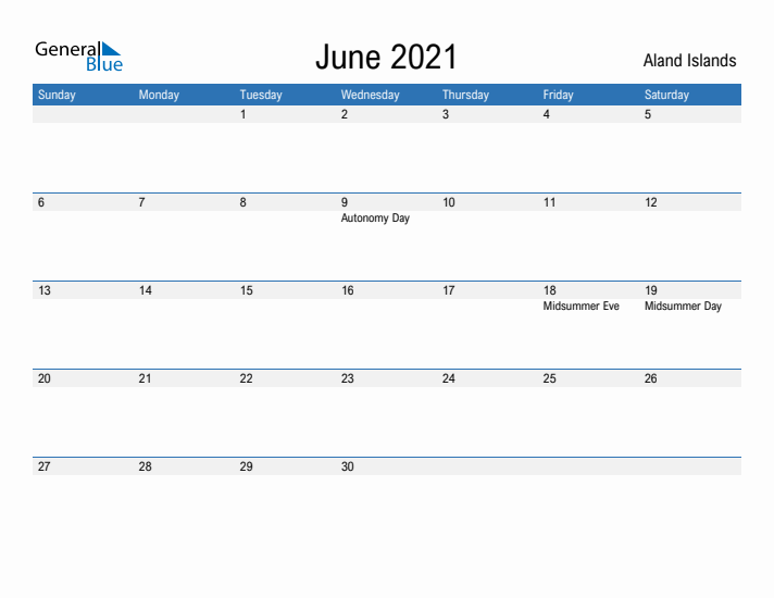 Fillable June 2021 Calendar