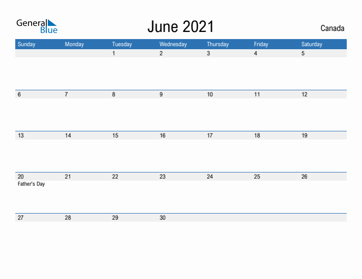 Fillable June 2021 Calendar