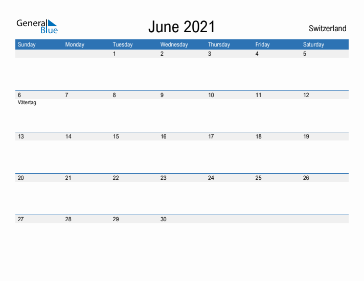 Fillable June 2021 Calendar