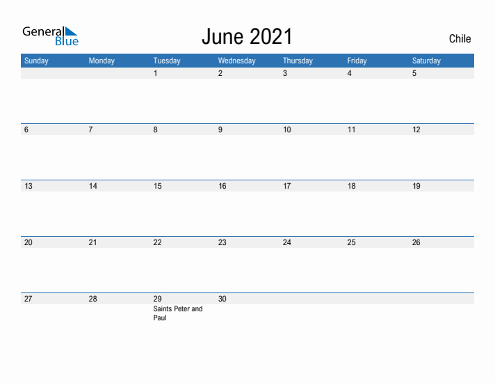 Fillable June 2021 Calendar