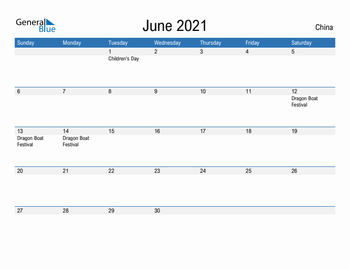 Fillable June 2021 Calendar