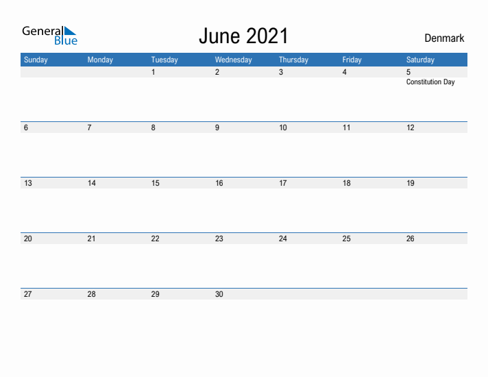 Fillable June 2021 Calendar