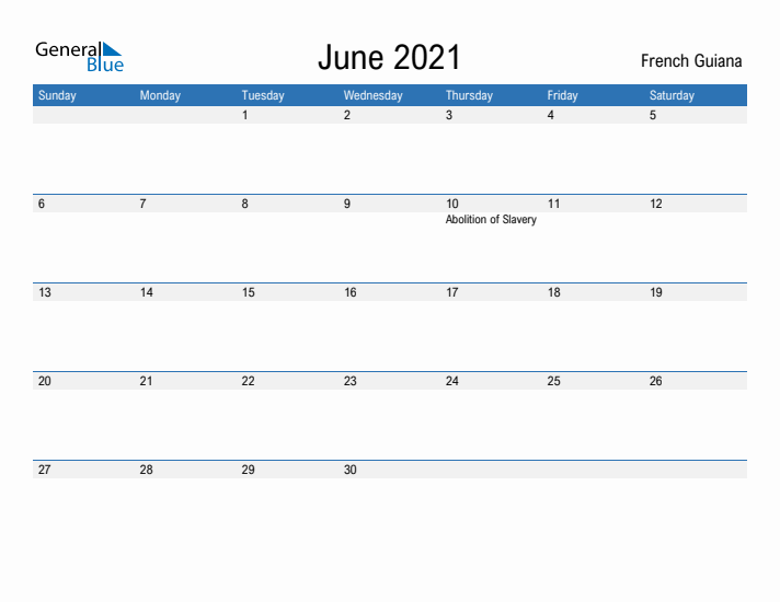 Fillable June 2021 Calendar