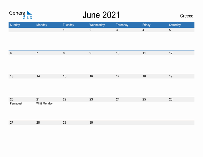 Fillable June 2021 Calendar