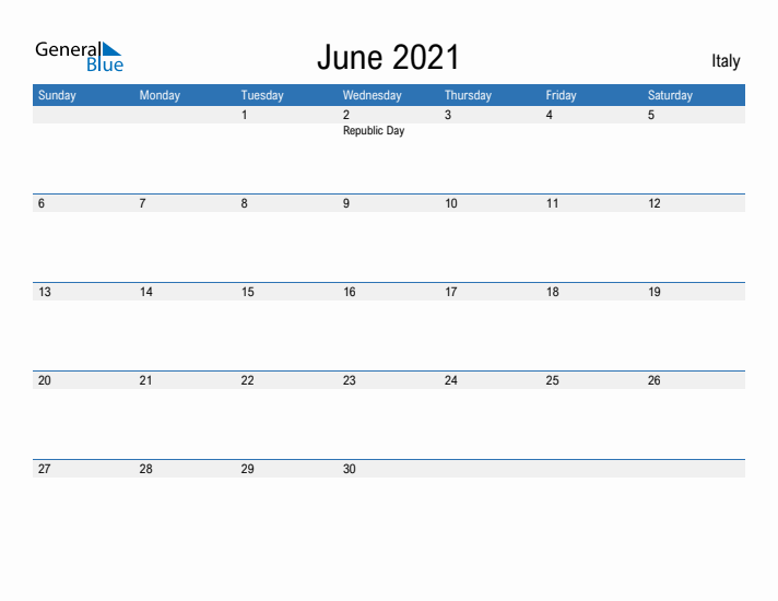 Fillable June 2021 Calendar