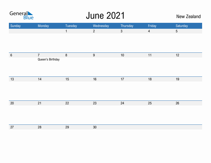 Fillable June 2021 Calendar