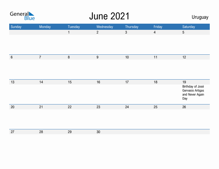 Fillable June 2021 Calendar