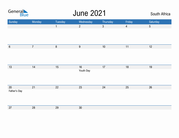 Fillable June 2021 Calendar