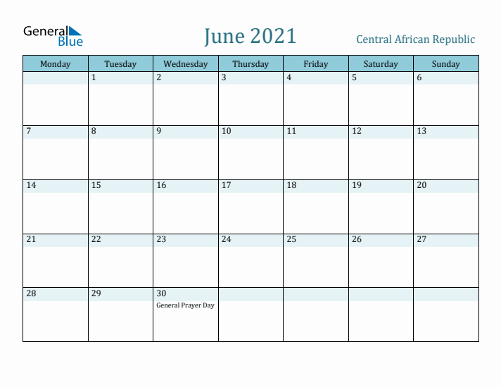 June 2021 Calendar with Holidays