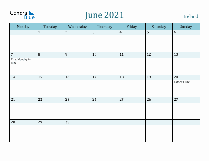 June 2021 Calendar with Holidays