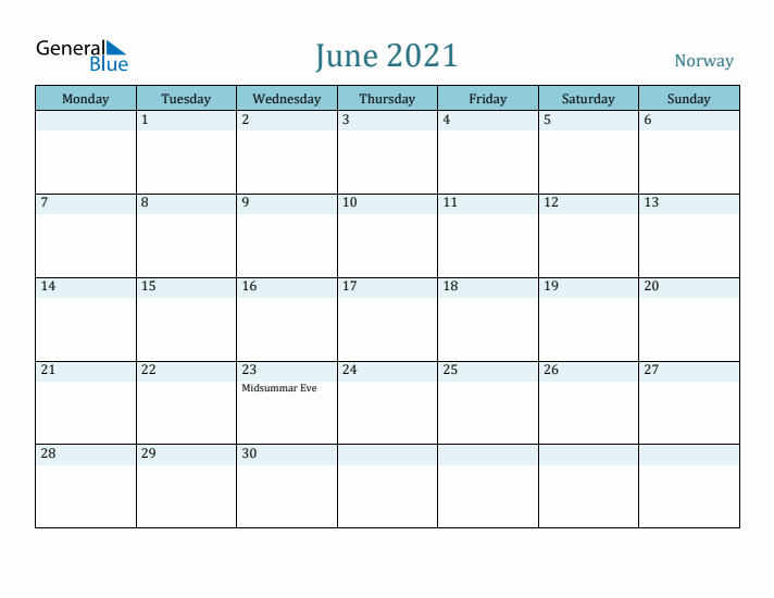 June 2021 Calendar with Holidays