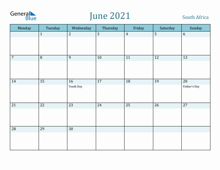 June 2021 Calendar with Holidays