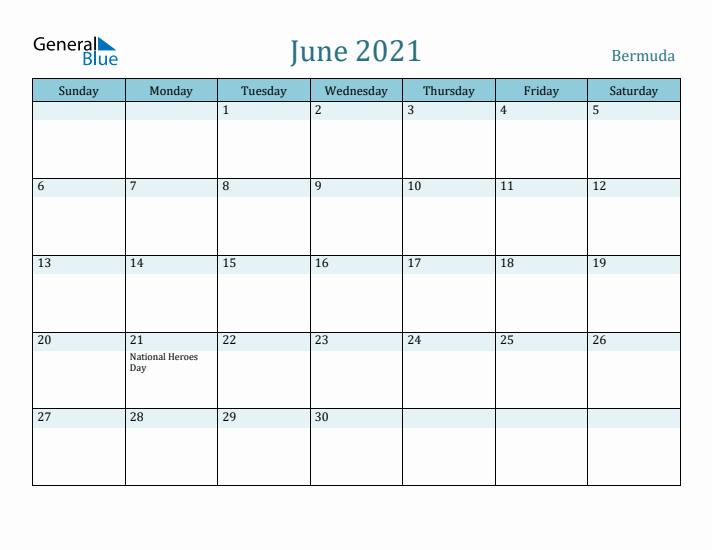 June 2021 Calendar with Holidays