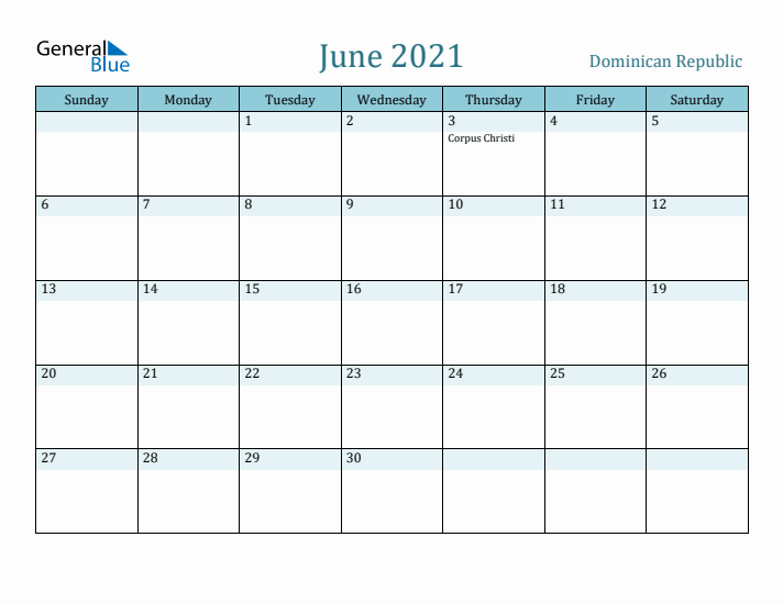 June 2021 Calendar with Holidays