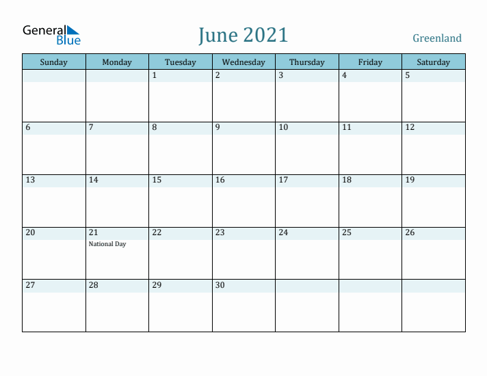 June 2021 Calendar with Holidays