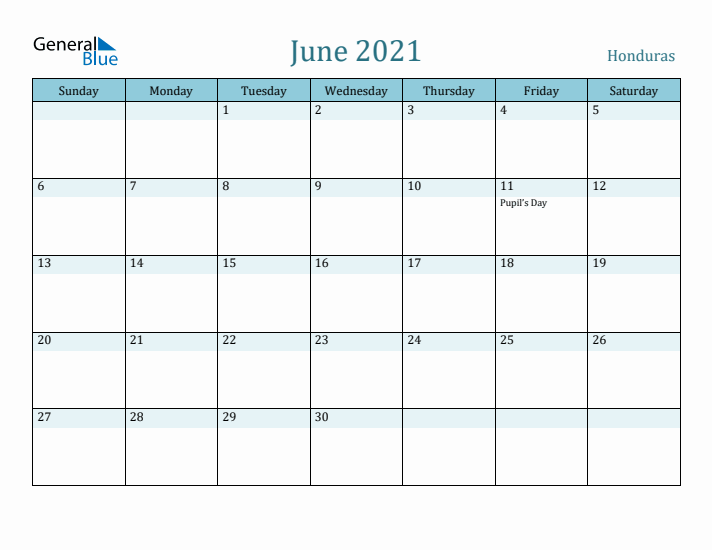 June 2021 Calendar with Holidays