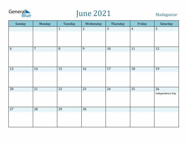 June 2021 Calendar with Holidays